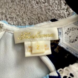 Shoshanna blue and white lace midi dress